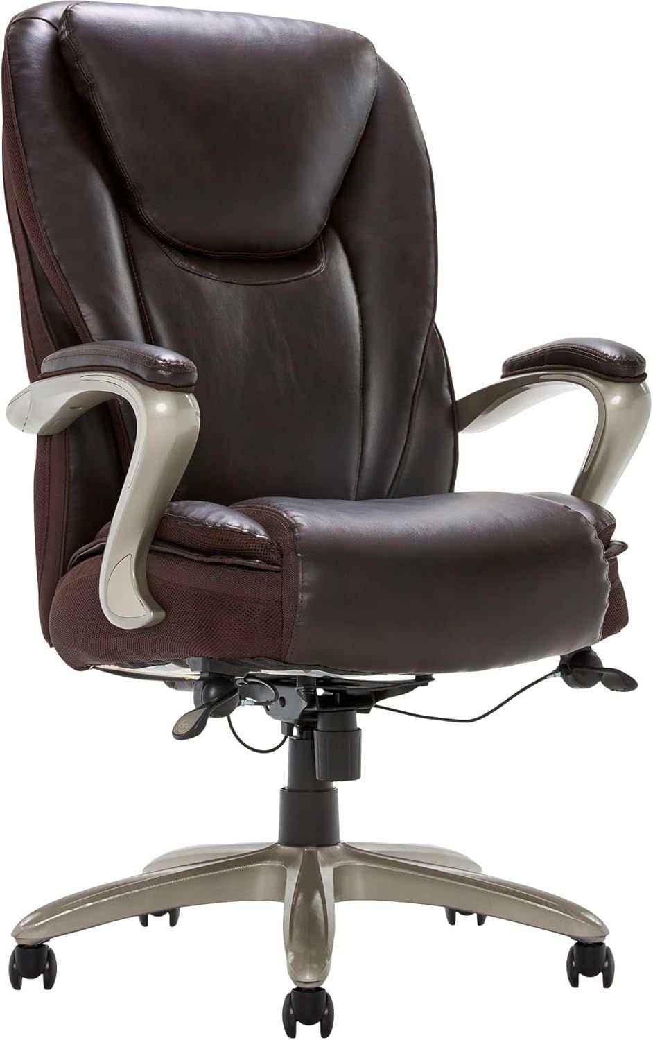 Roasted Chestnut Leather High-Back Swivel Executive Chair