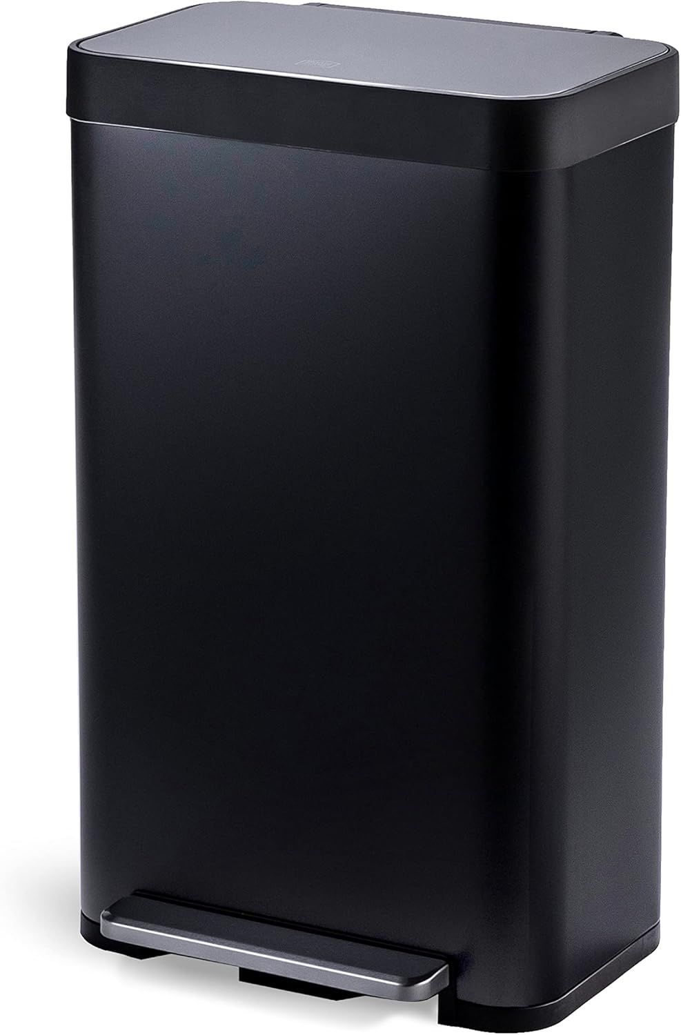 Matte Black Stainless Steel Rectangular Pedal Trash Can