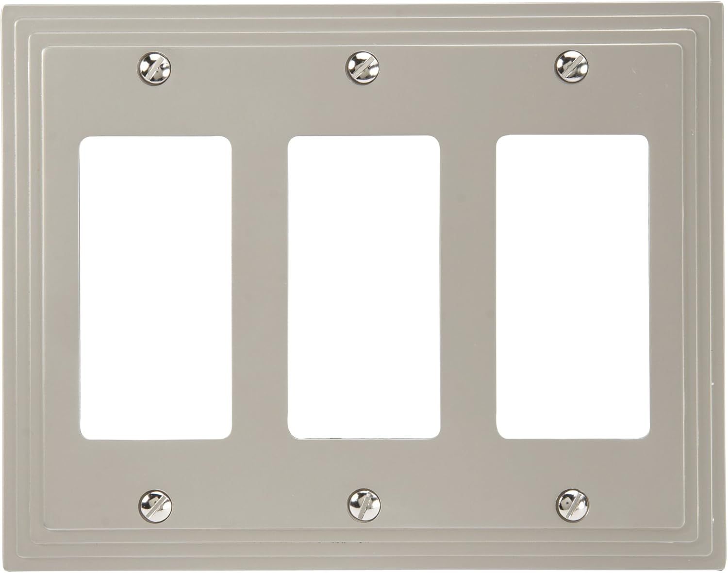 Satin Nickel Triple Rocker Metal Wall Plate