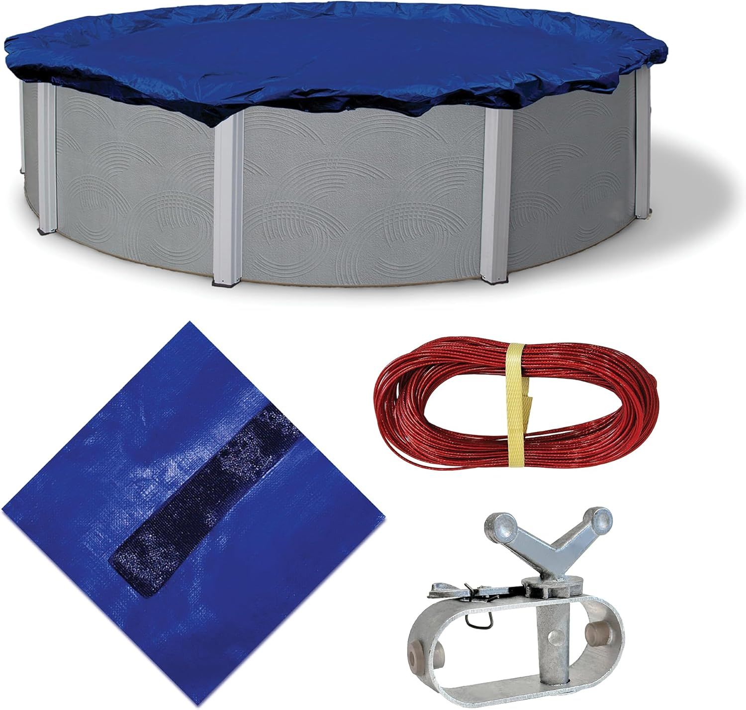 Blue Polyethylene 15-ft Round Above Ground Pool Winter Cover