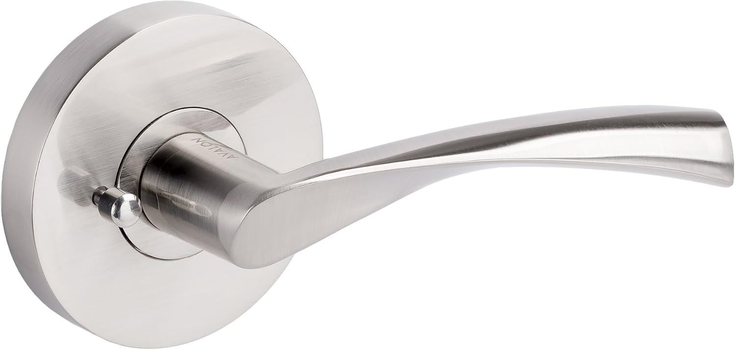 Avalon Satin Nickel Modern Door Handle with Hidden Screws