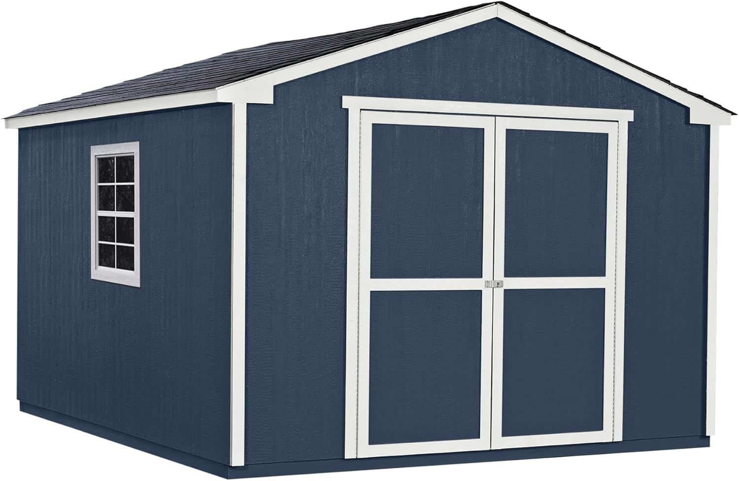 Charleston 10' x 12' Beige Wooden Storage Shed Kit with Windows