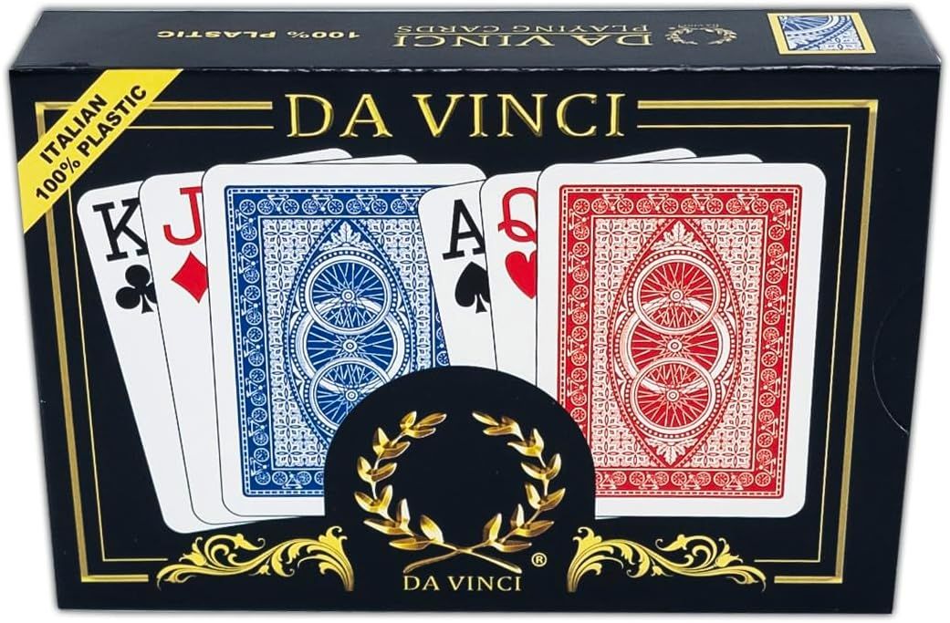 Da Vinci 100% Plastic Poker Size Playing Cards with Storage Case