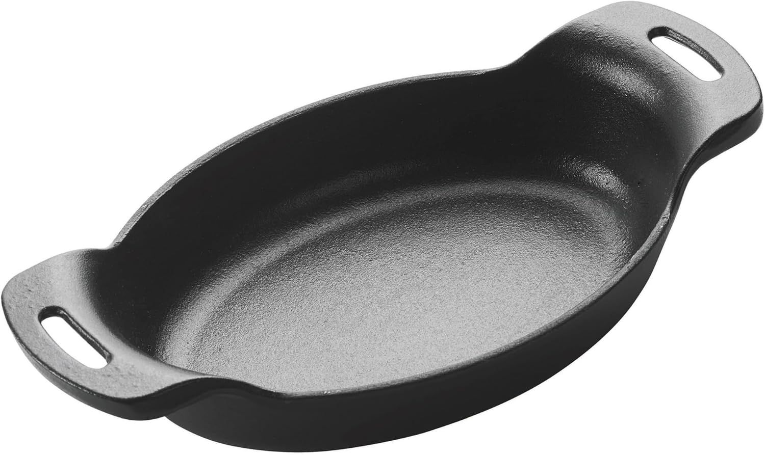 Black Matte Enamel Oval Cast Iron Cookware, 16 oz