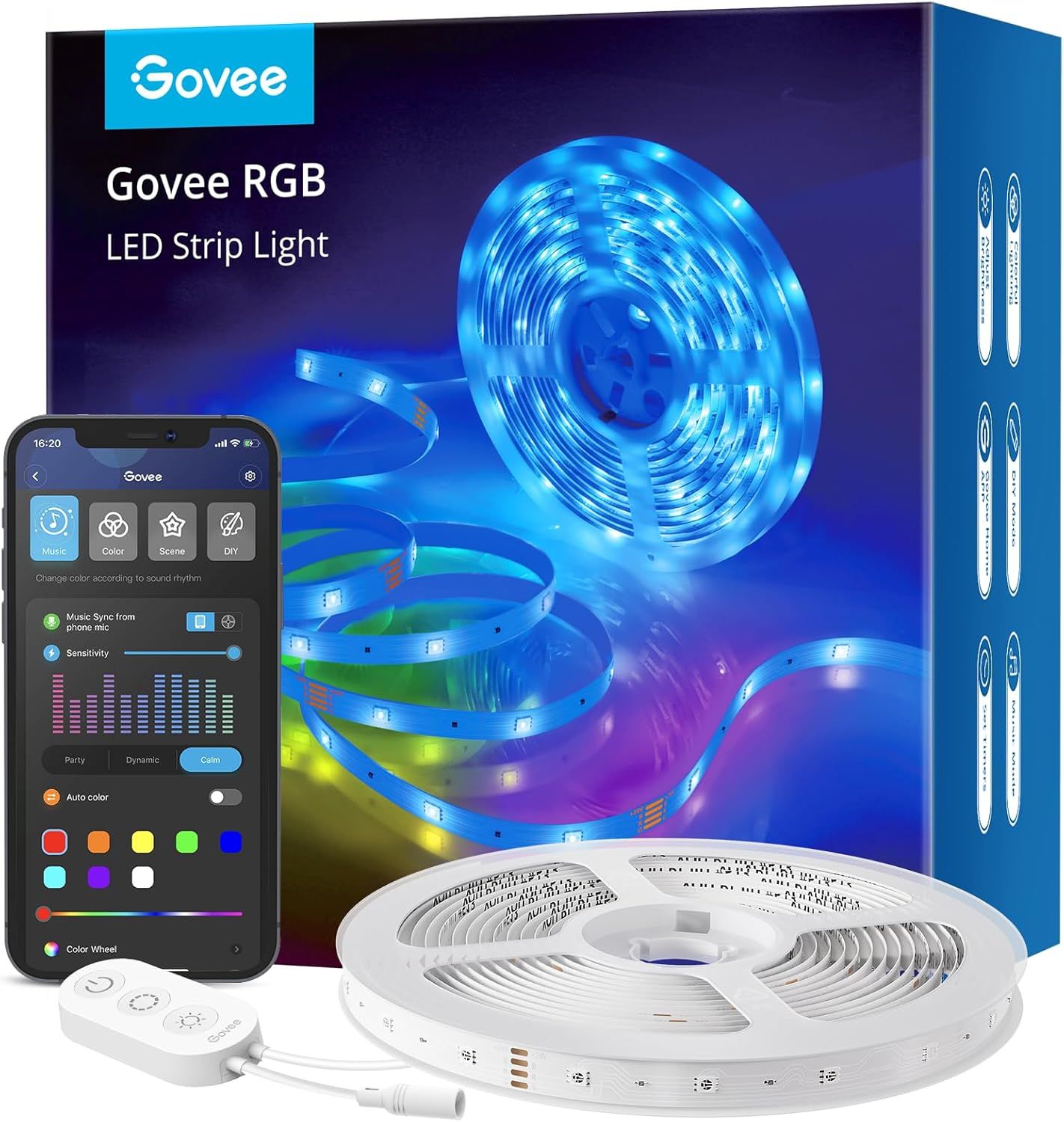 Govee 16.4ft RGB Smart LED Strip Lights with App Control