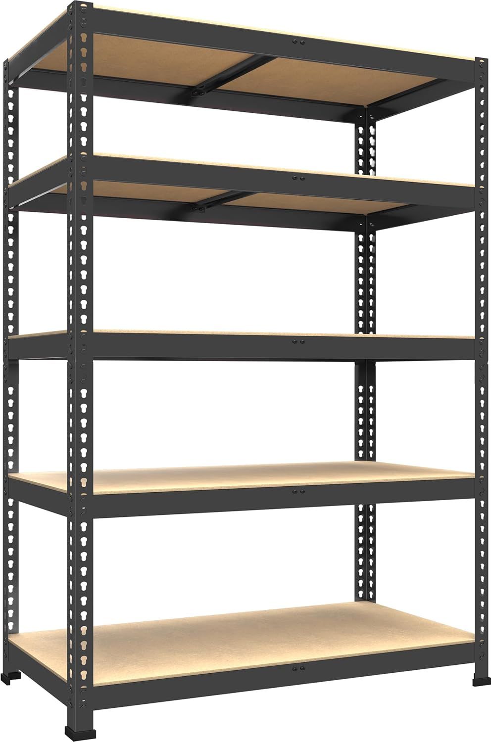 PrimeZone Heavy Duty Black Metal 5-Tier Adjustable Storage Shelves