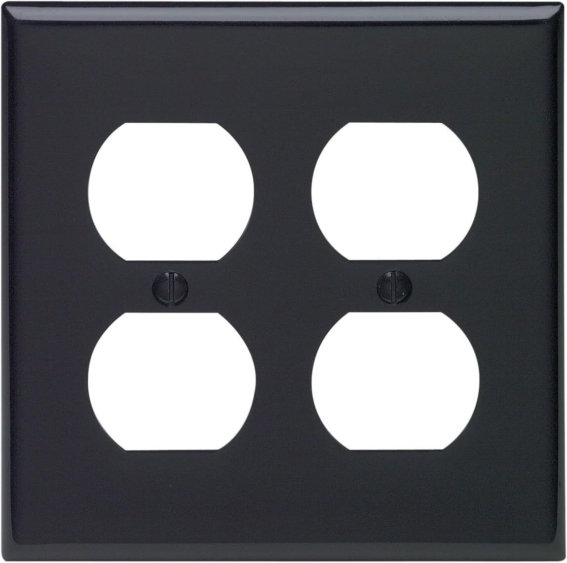 Black 2-Gang Nylon Square Wall Plate