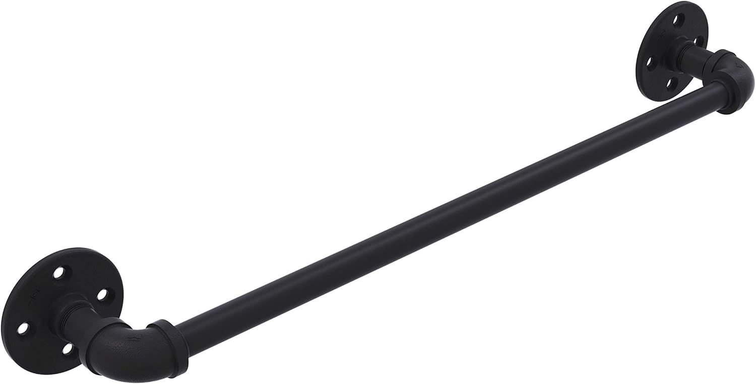 Matte Black Industrial 36-Inch Wall Mounted Towel Bar