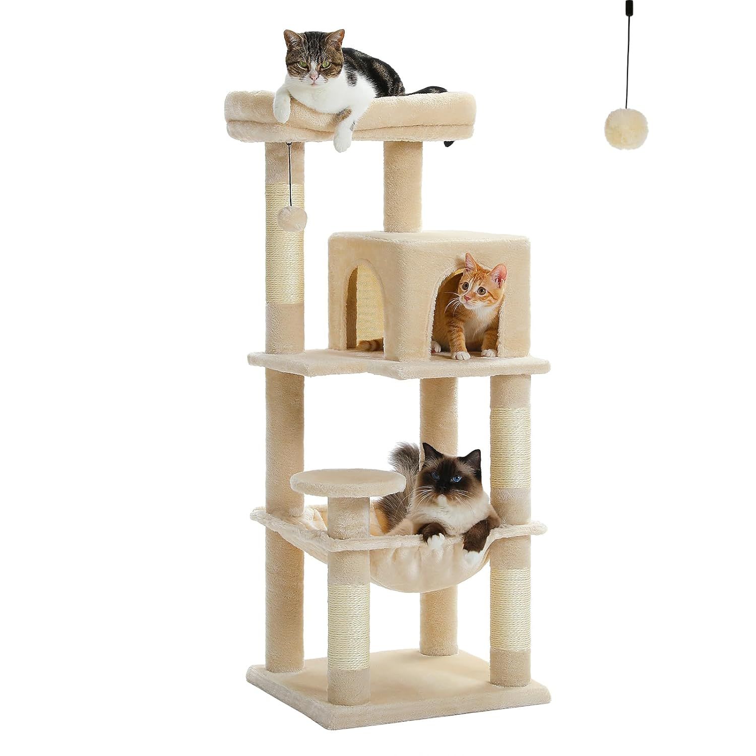 Gothic Black and Red Multi-Level Cat Tree with Hammock