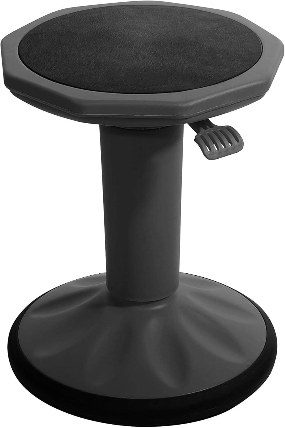 Black Adjustable Height Wobble Stool with Textured Seat