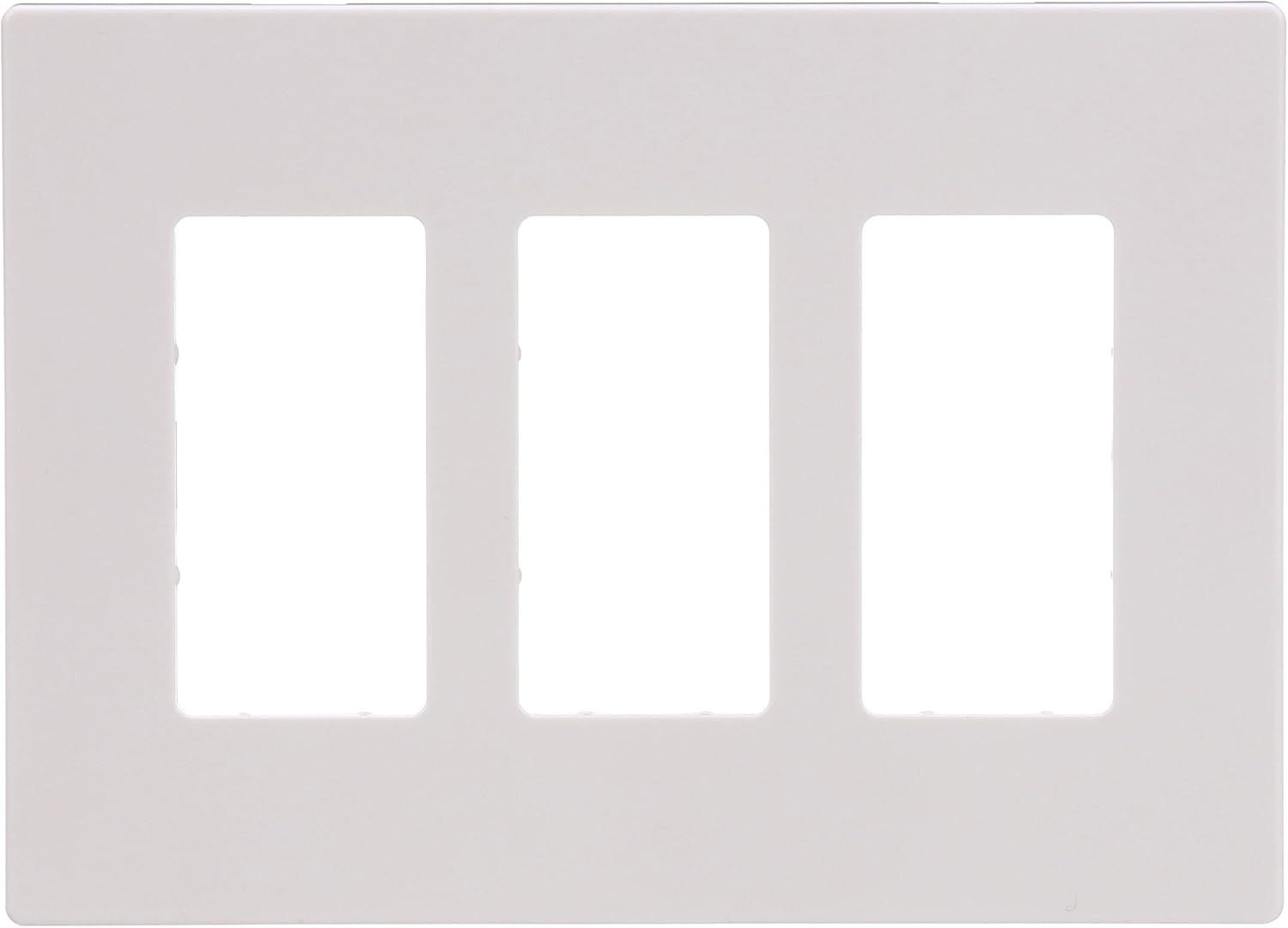 White Polycarbonate 3-Gang Screwless Wall Plate