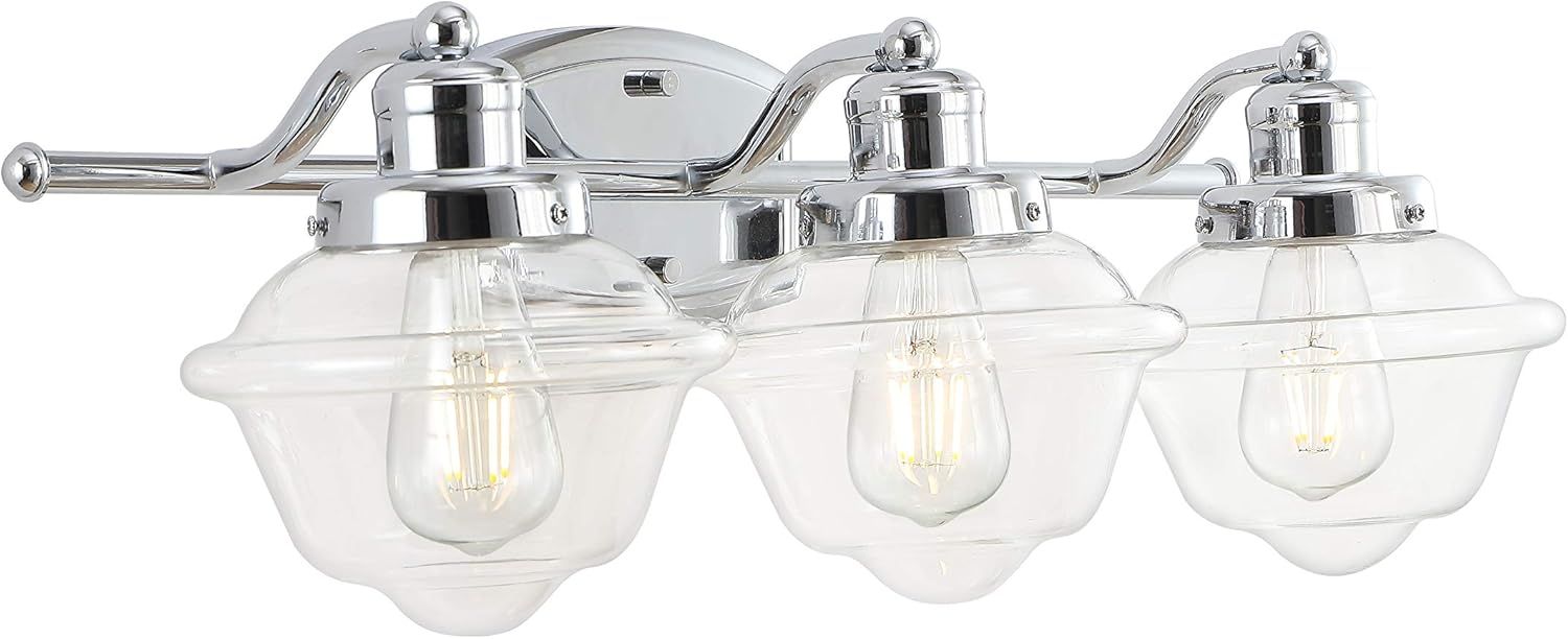 Orleans 26.25" Chrome Glass 3-Light Vanity Lantern