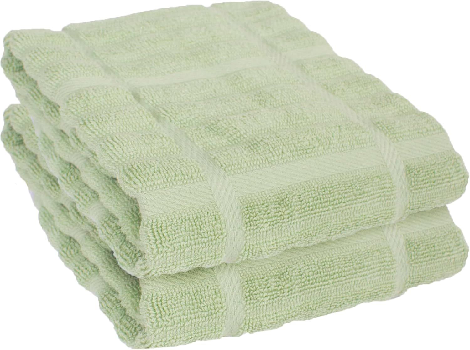 Pistachio Green Cotton Terry Kitchen Towel Set