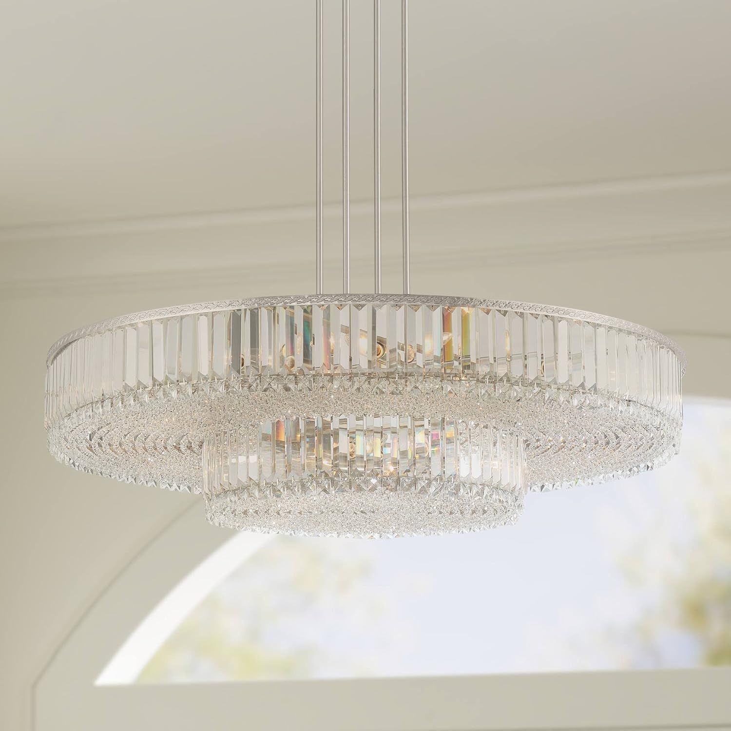 Ella 44.5" Brushed Nickel and Crystal Pendant Light