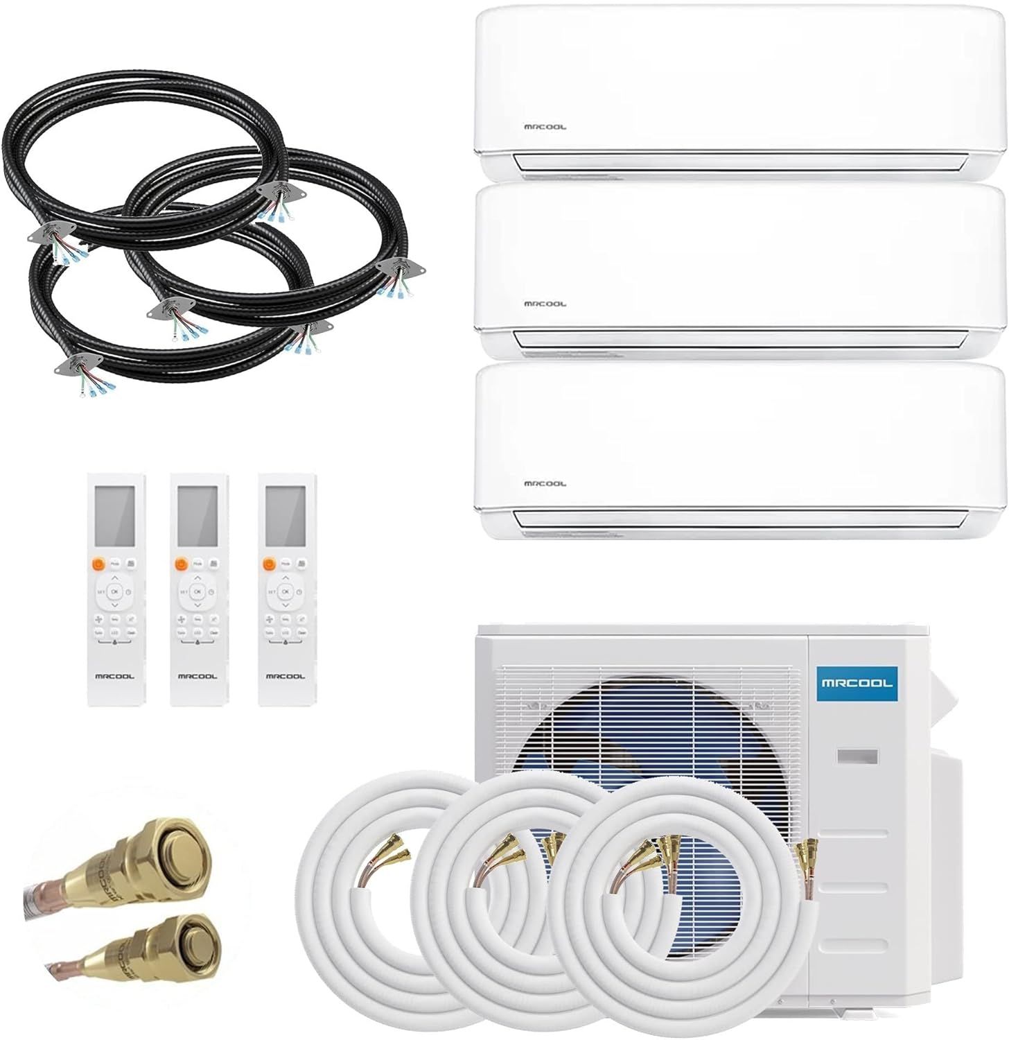 27k BTU White Multi-Zone Ductless Heat Pump Split System with Remote