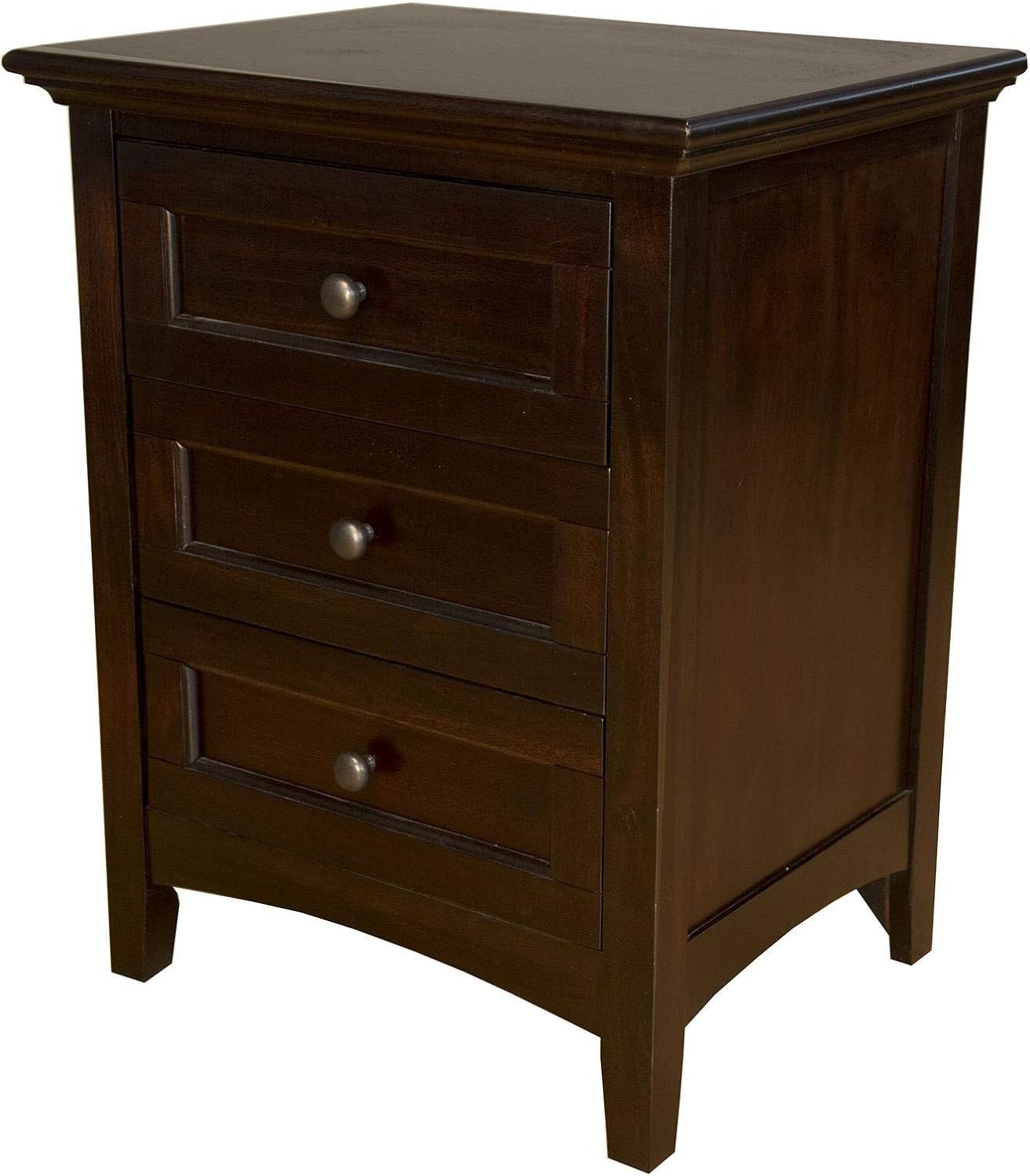 Westlake Dark Mahogany 3-Drawer Transitional Nightstand