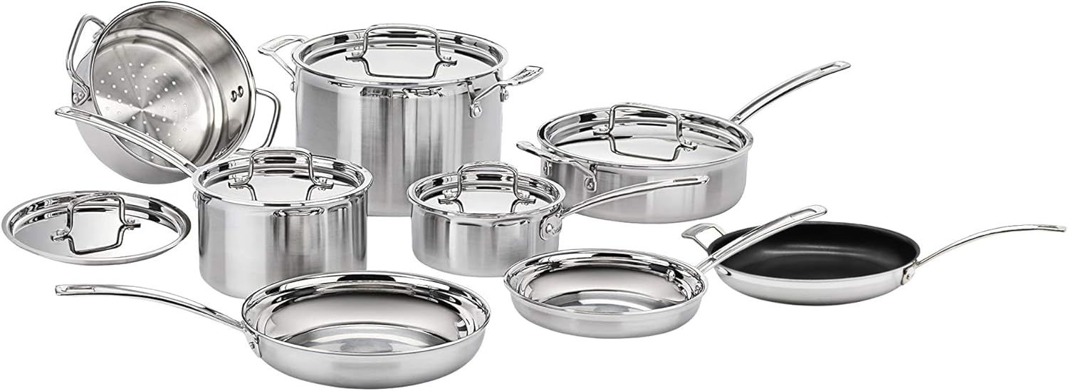 Stainless Steel 13-Piece Triple Ply Cookware Set