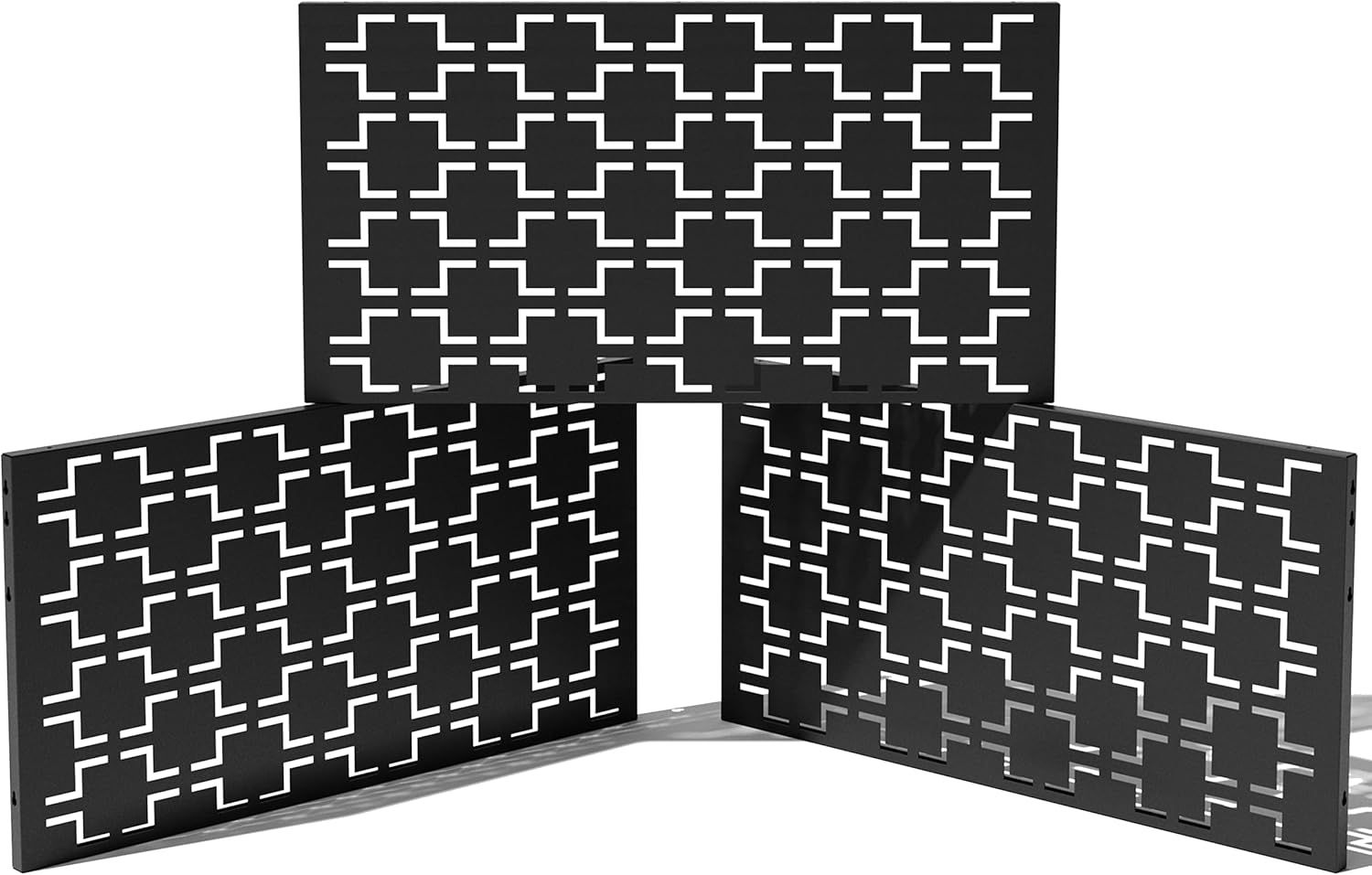 Black Durable Plastic Folding Privacy Screen Panels