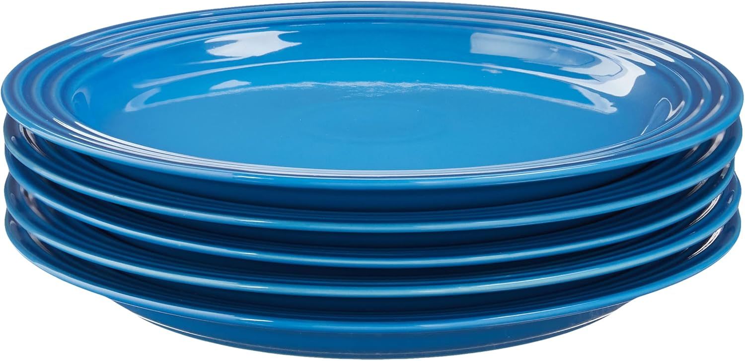 Marseille Blue Ceramic 10.5" Dinner Plates, Set of 4