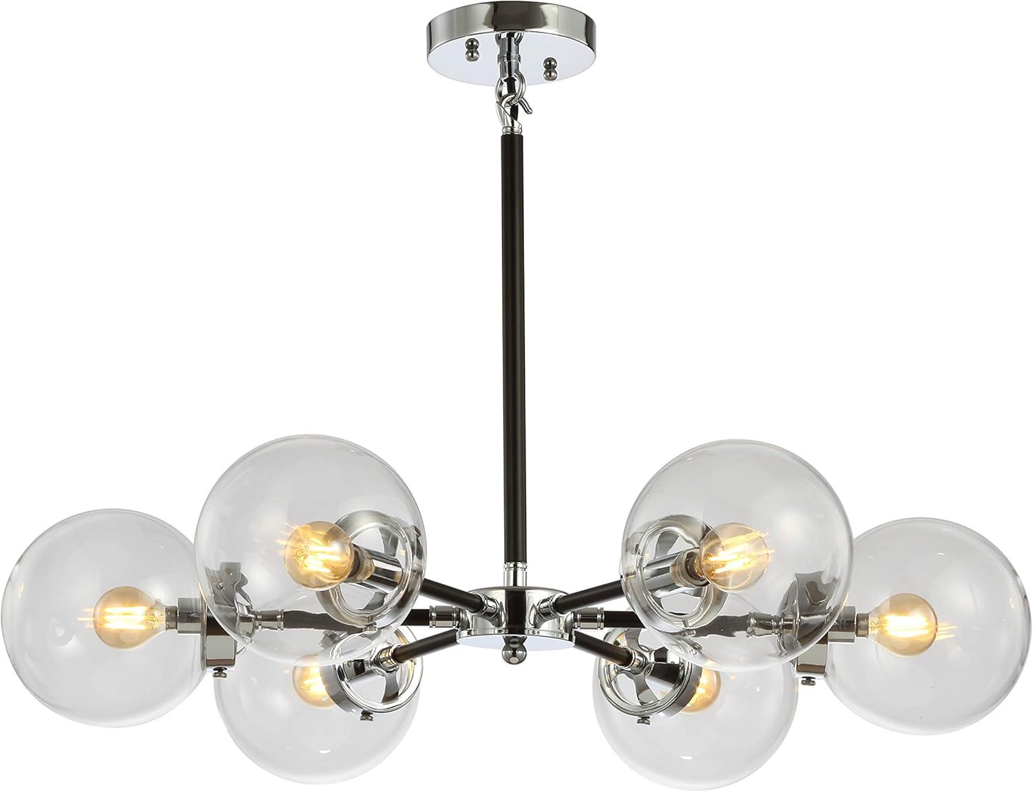 Jonathan Y Caleb 28" Black Chrome Sputnik Chandelier