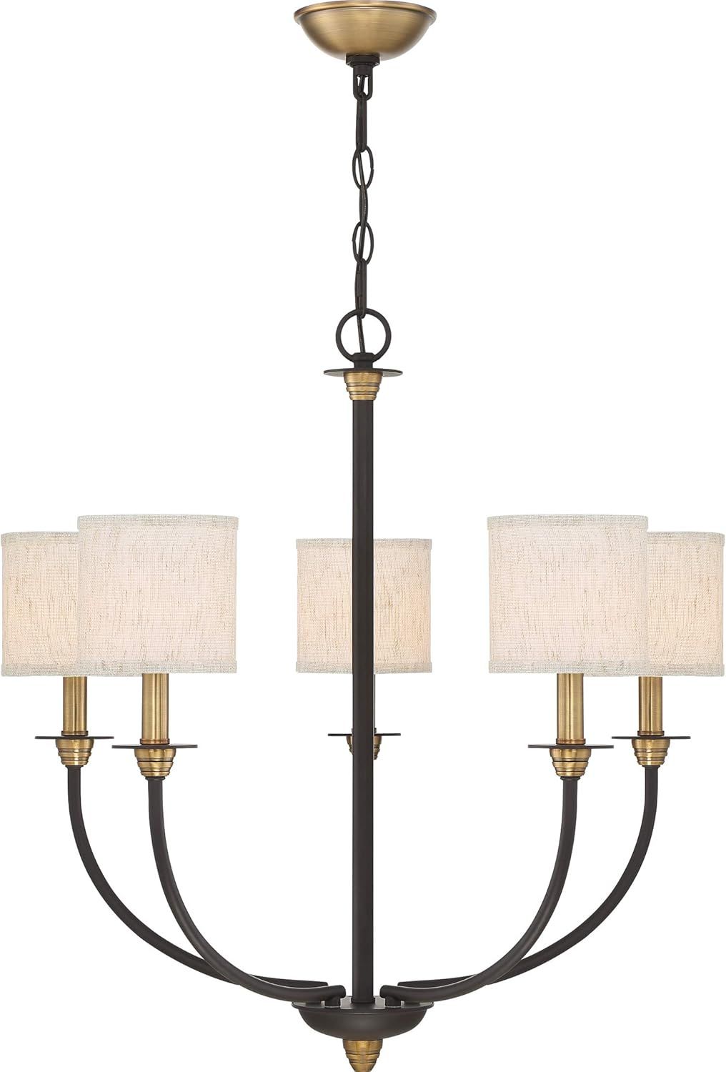 Audley 26'' Bronze and Gold 5-Light Linen Chandelier