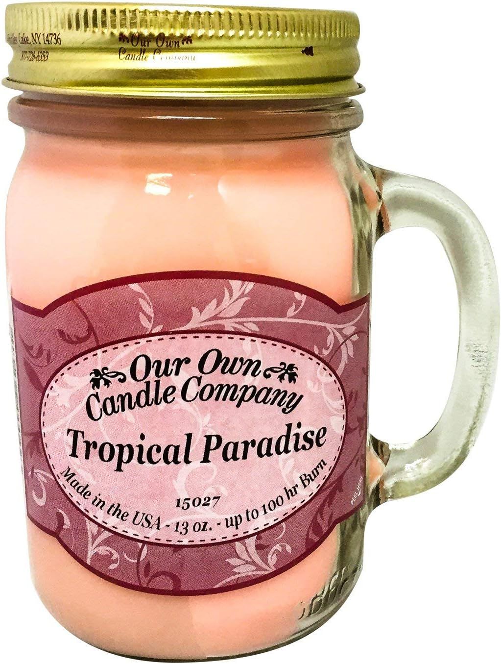 Tropical Paradise Scented Soy Jar Candle with Glitter, 13 Ounces