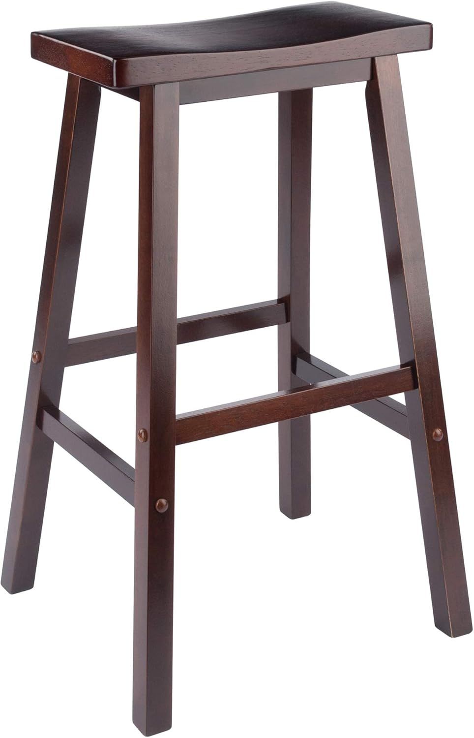 Walnut 29" Backless Saddle Wood Bar Stool