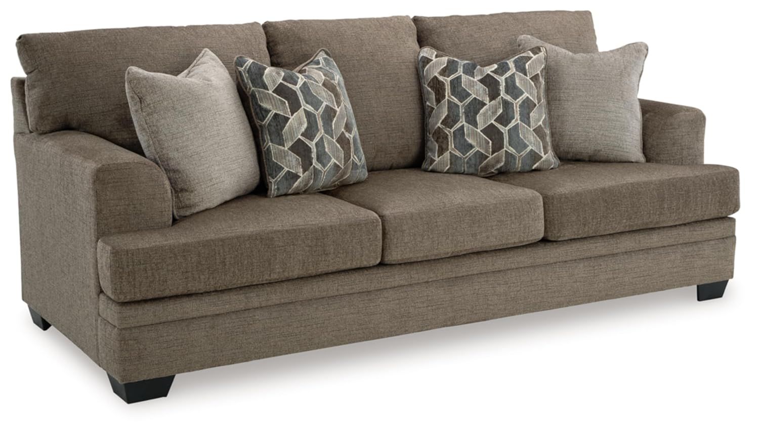 Nutmeg Greige Fabric Queen Sleeper Sofa with Metal Legs