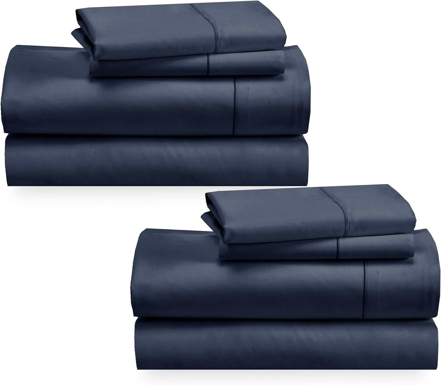 Indigo Navy Blue Full Size Cotton Sheet Set - 2-Pack