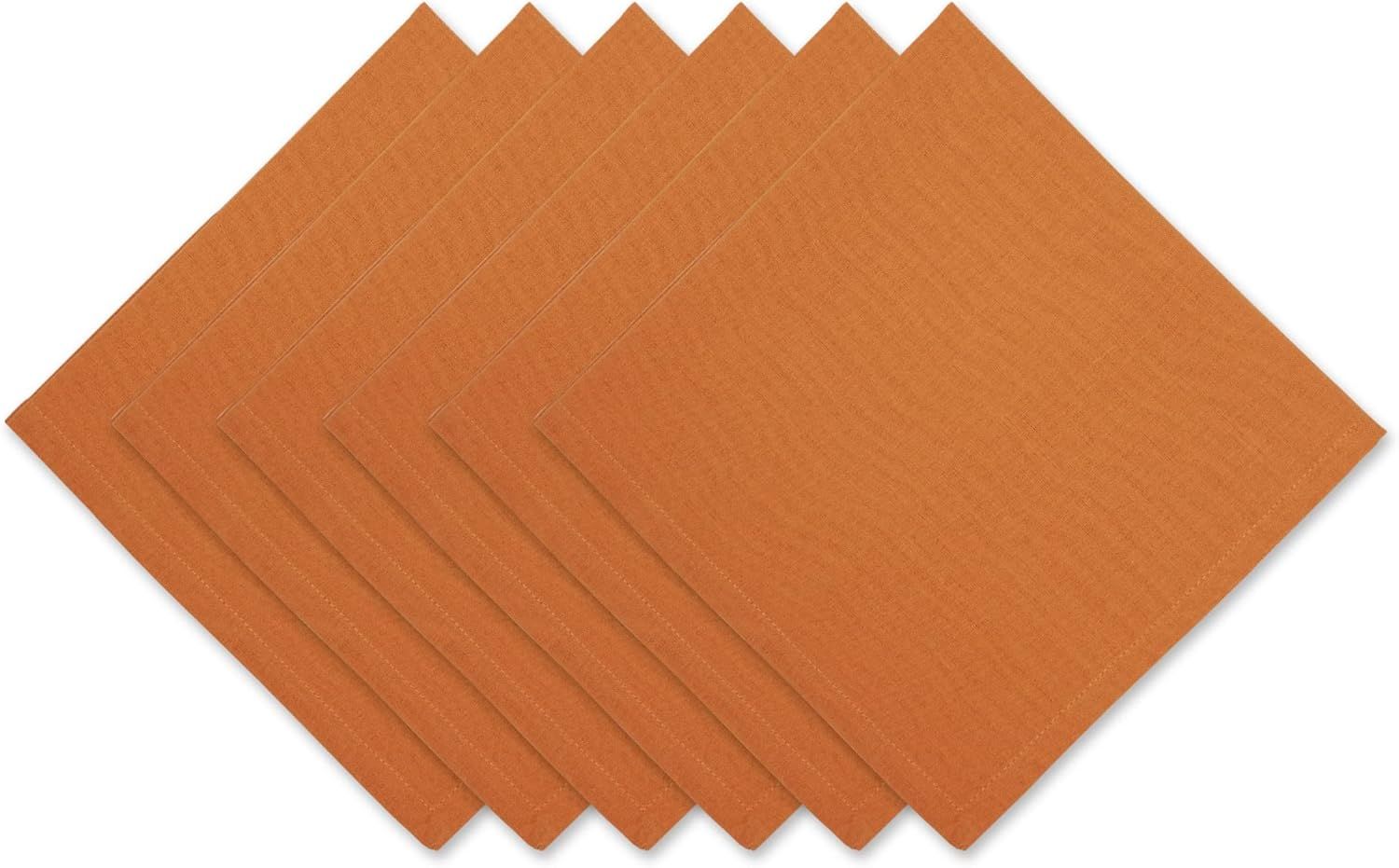 DII Solid Napkin Set Collection, 20x20, Pumpkin Spice, 6 Piece