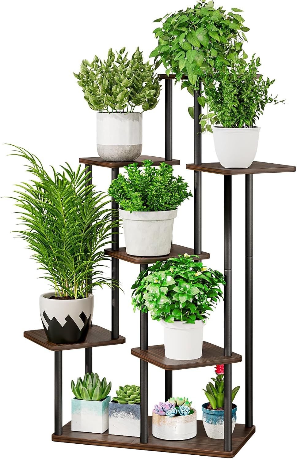 Black Oak 7-Tier Metal Indoor Plant Stand