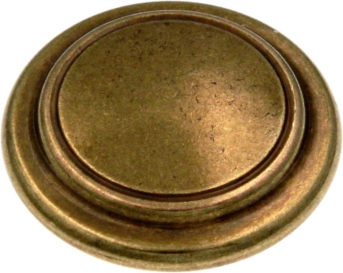 1.25-Inch Round Gold Polished Traditional Cabinet Knob