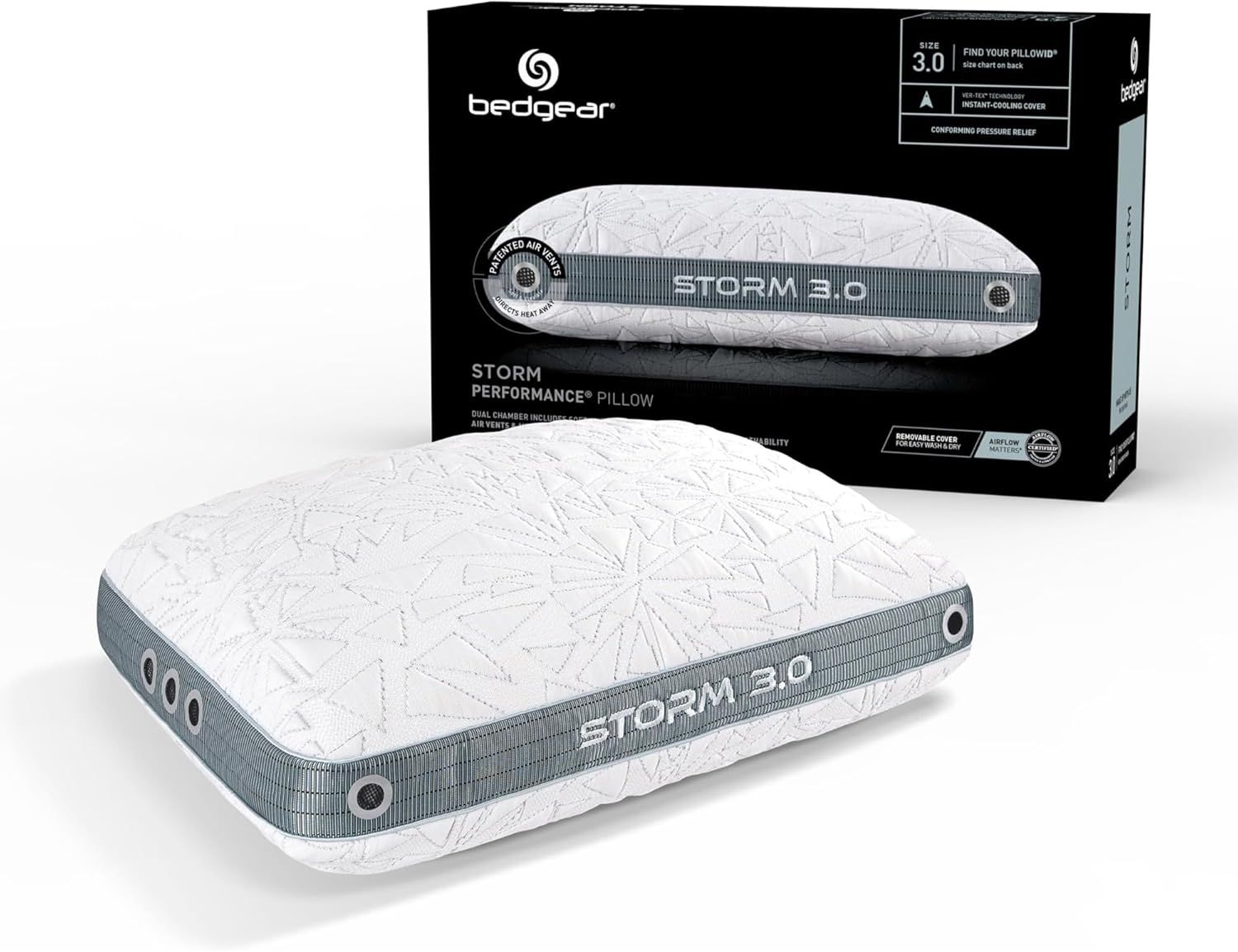 White Memory Foam Cooling Performance Pillow