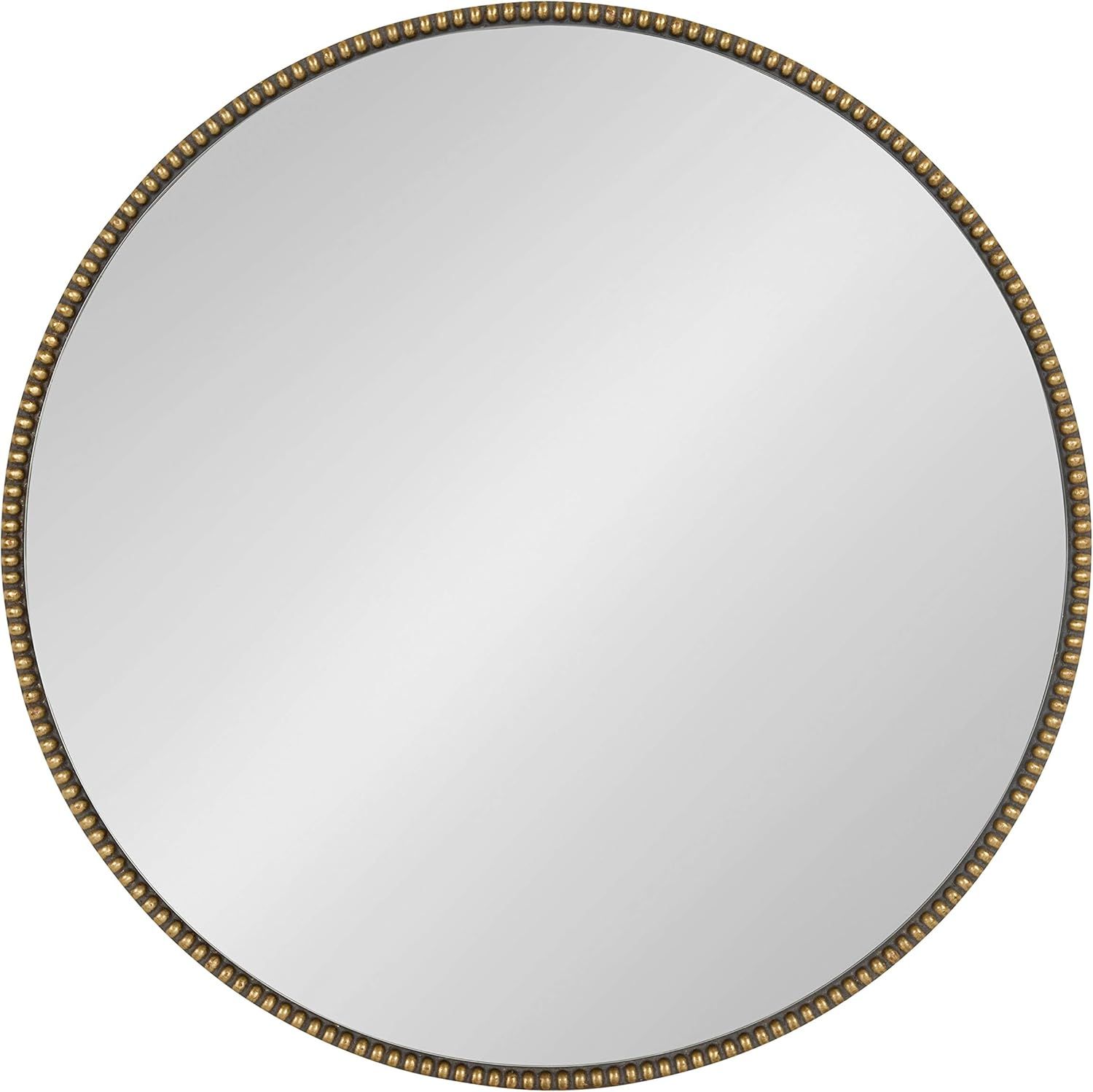 Gwendolyn Round Gold Beaded Wall Mirror, 23.6-Inch