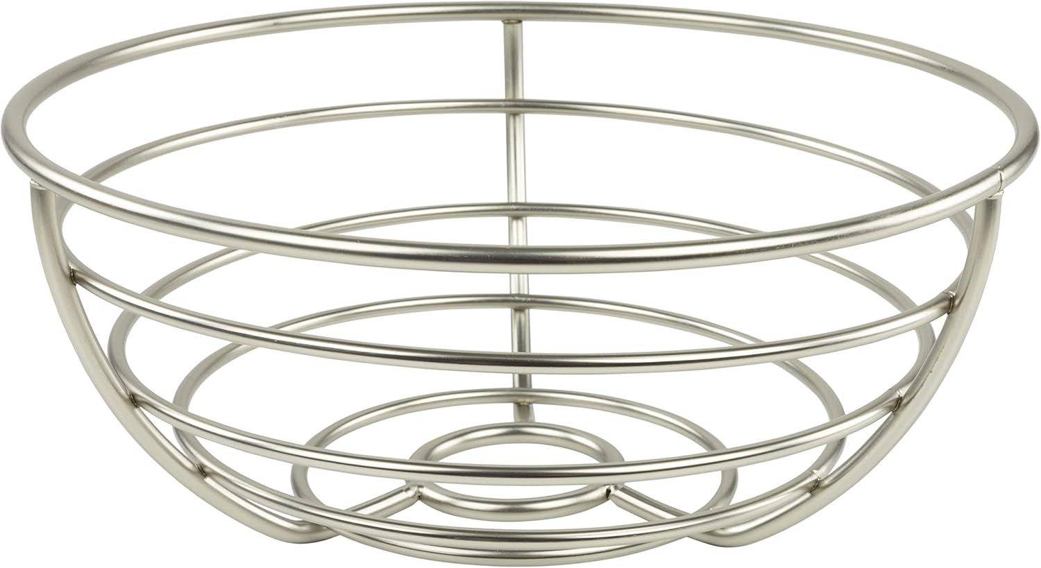 Euro Satin Nickel Alloy Steel Fruit Bowl Basket