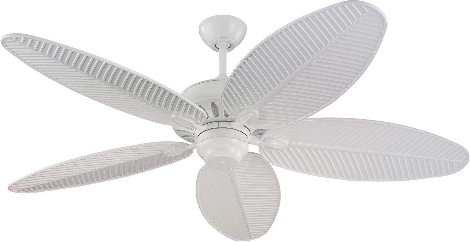 Cruise Tropical Palm 52" White Outdoor Ceiling Fan with Grain Blades