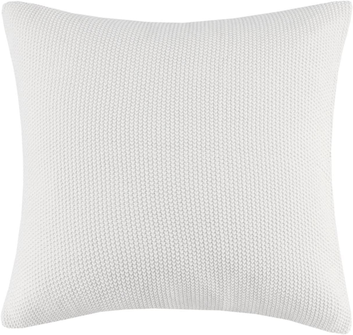 Euro Soft Knit Pillow Cover in Off-White Cotton and Polyester
