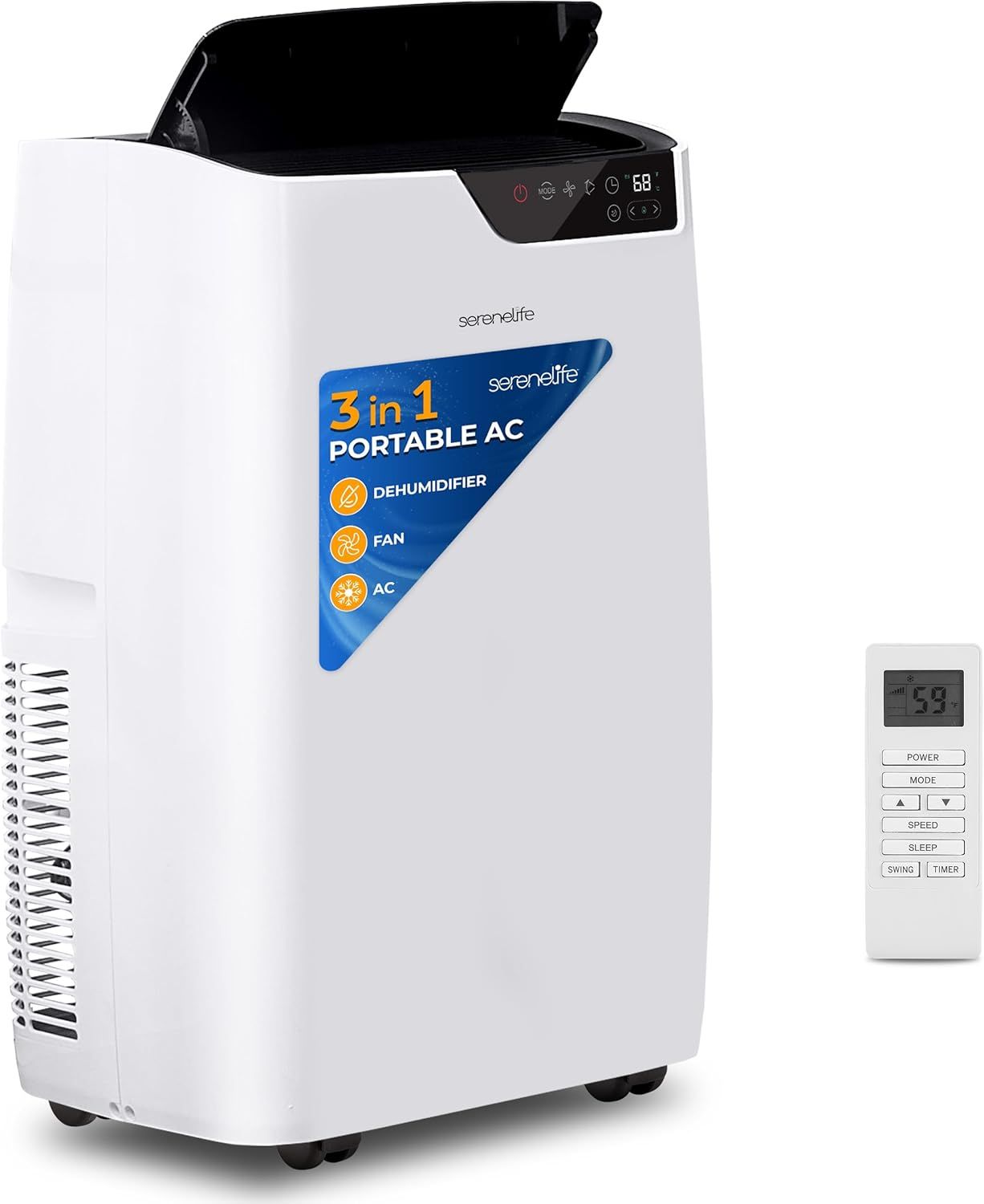 White 14000 BTU Portable Air Conditioner with Remote