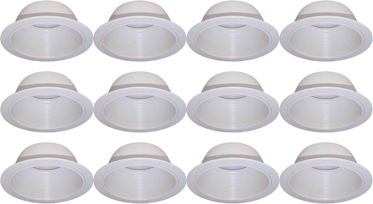 6-Inch White Metal Recessed Can Light Trim, 12-Pack