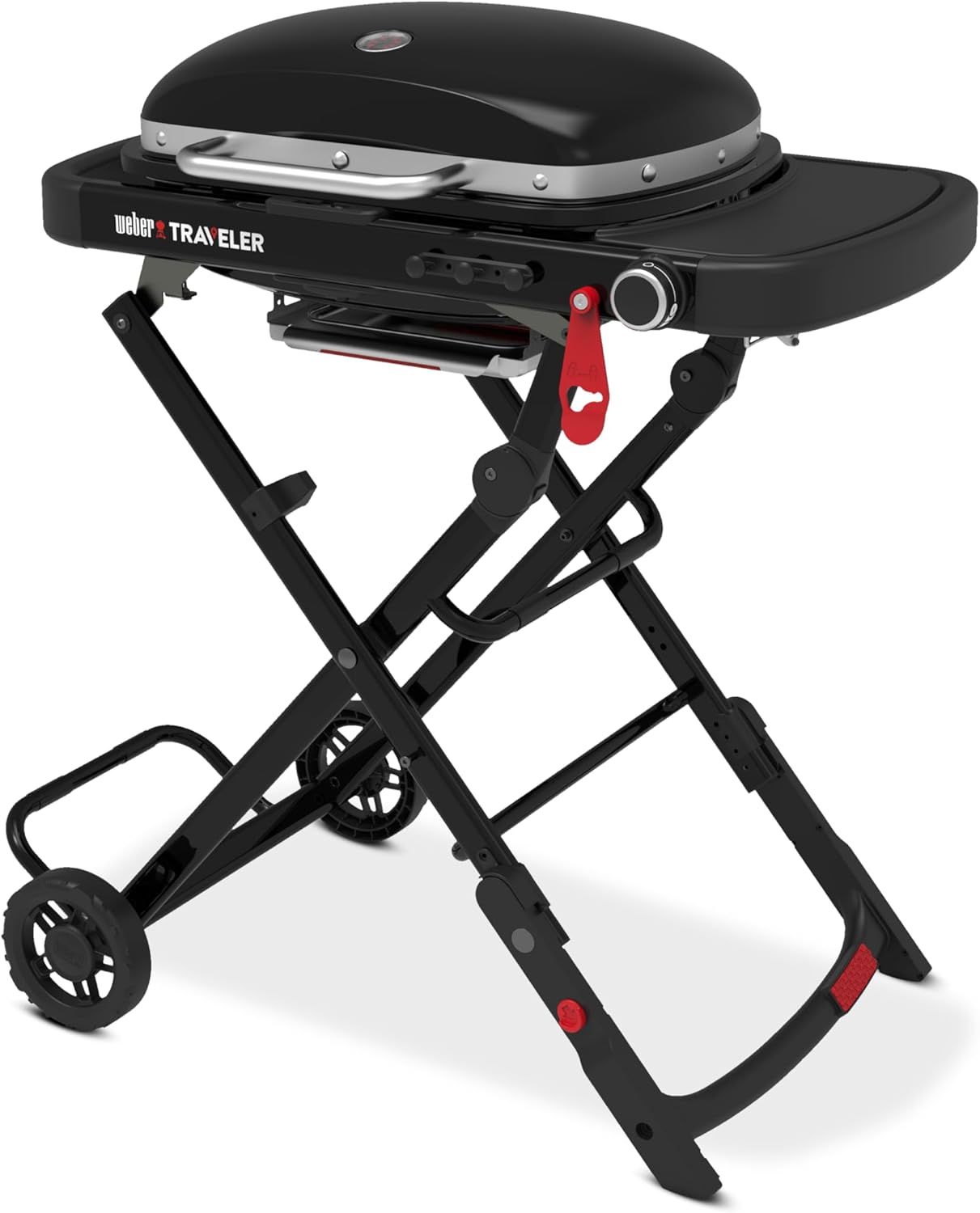 Compact Black Propane Gas Portable Grill with Lid Lock