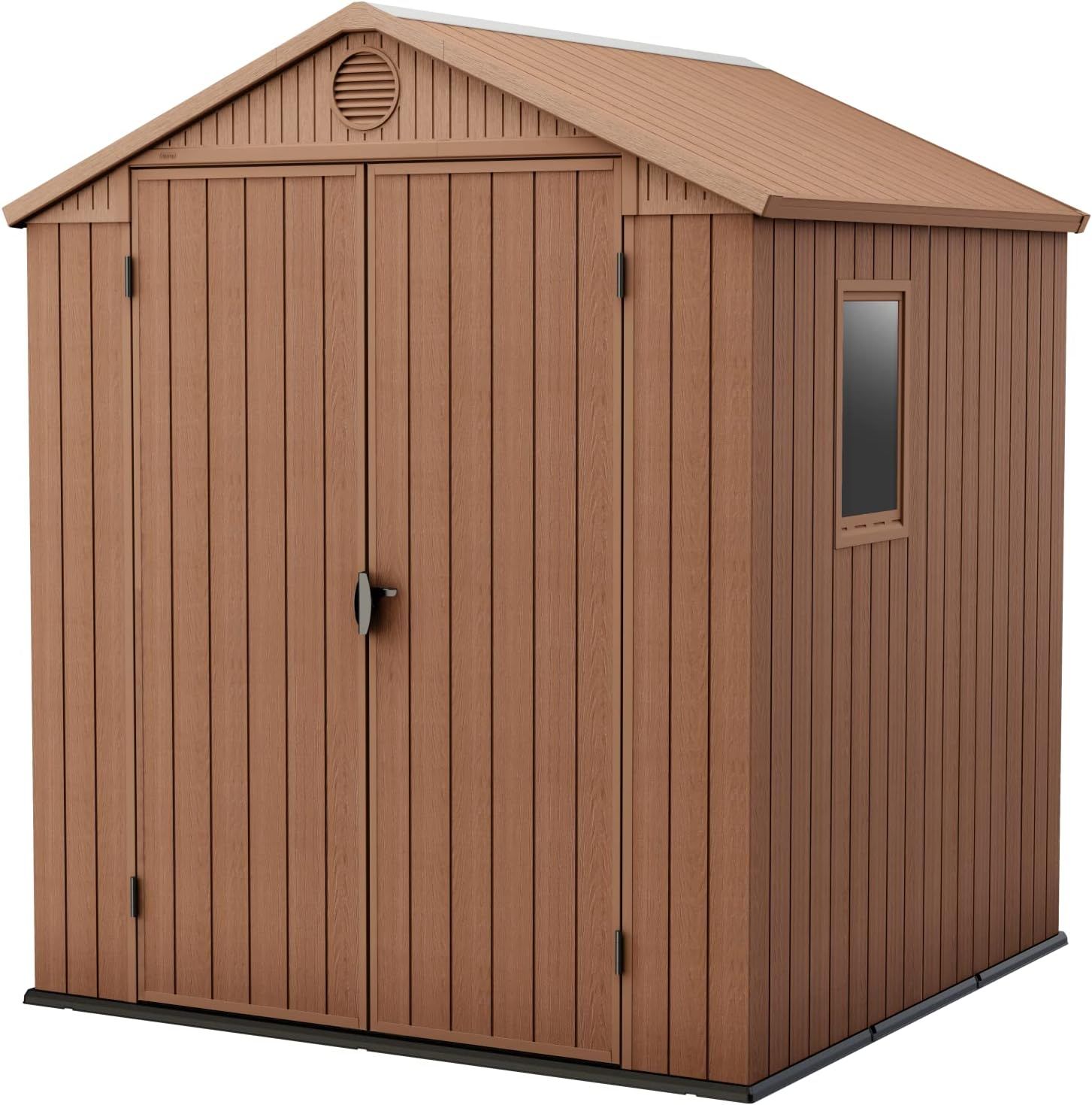 Keter Darwin 6 x 6 ft Brown Resin Storage Shed with Window