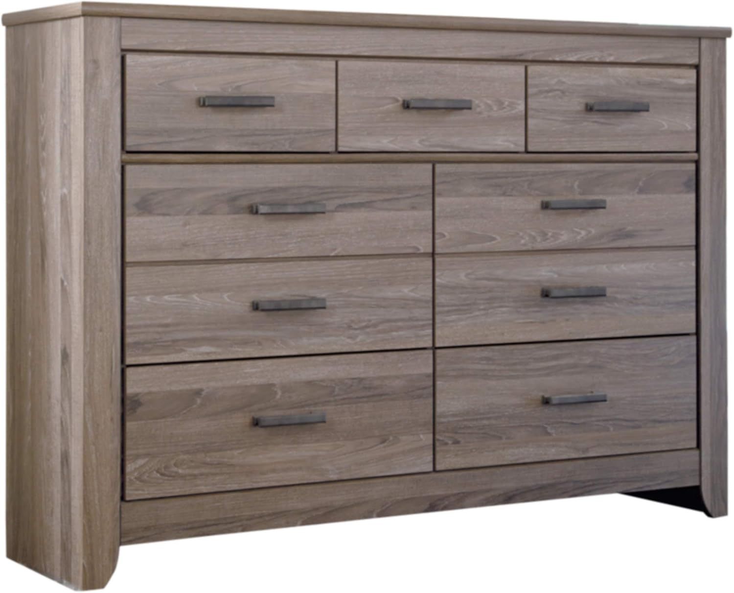 Gray Transitional 7-Drawer Dresser with Mirror