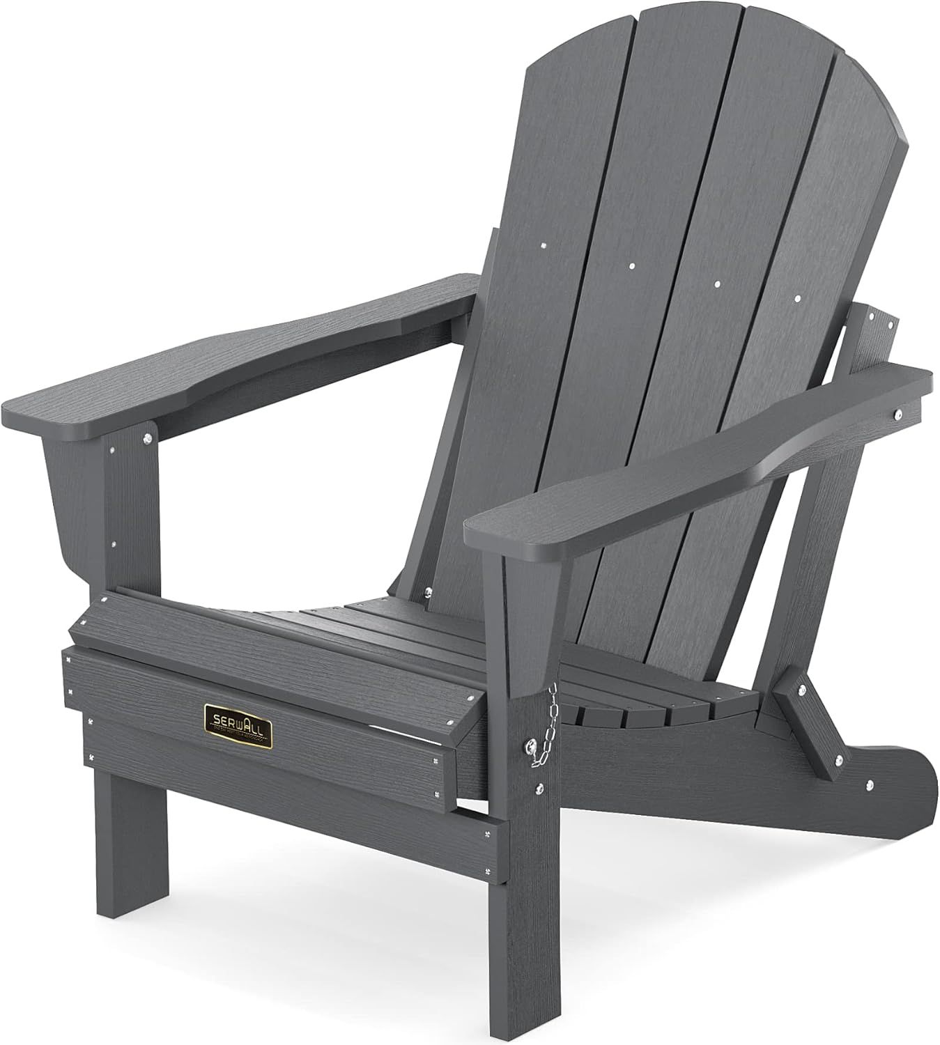 Gray Folding High Impact Polystyrene Adirondack Chair