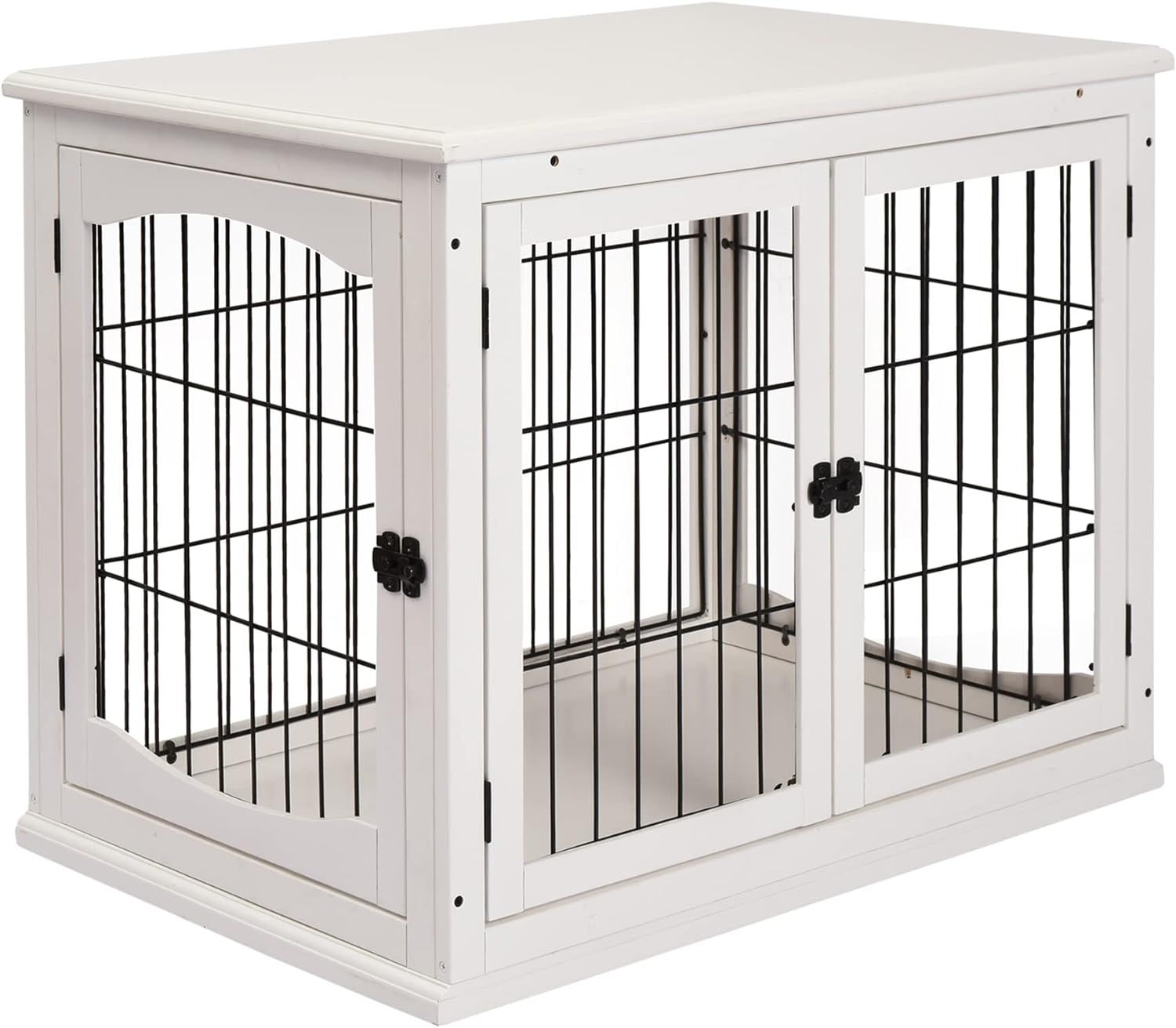 White Small MDF Dog Crate End Table