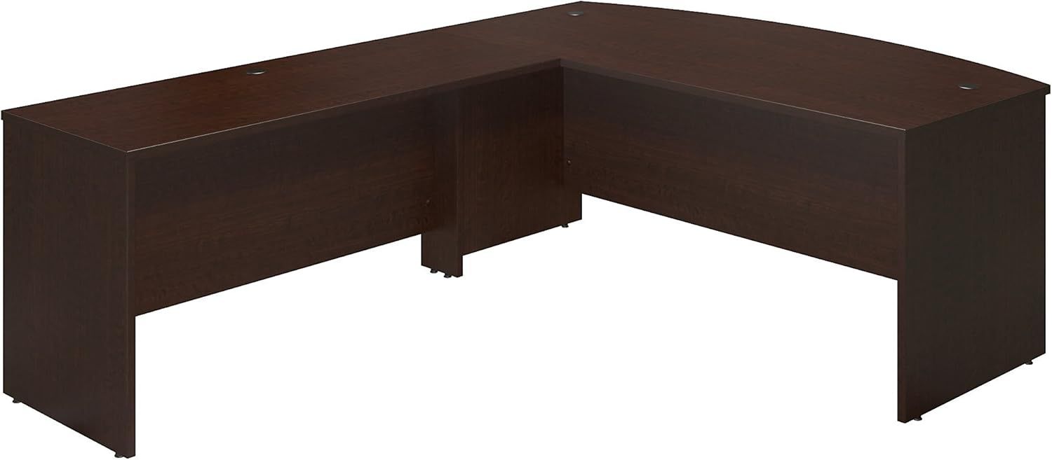 Mocha Cherry L-Shaped Office Desk with Return