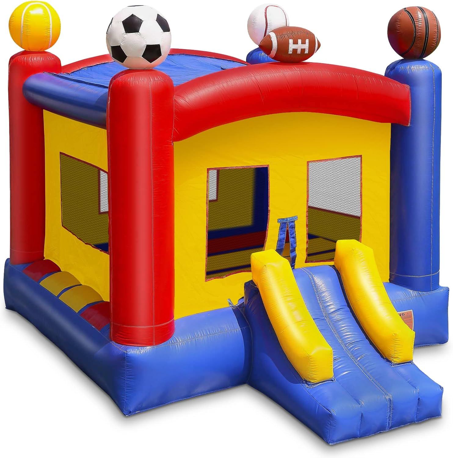 Cloud 9 17' x 13' Multicolor PVC Sports Bounce House with Slide