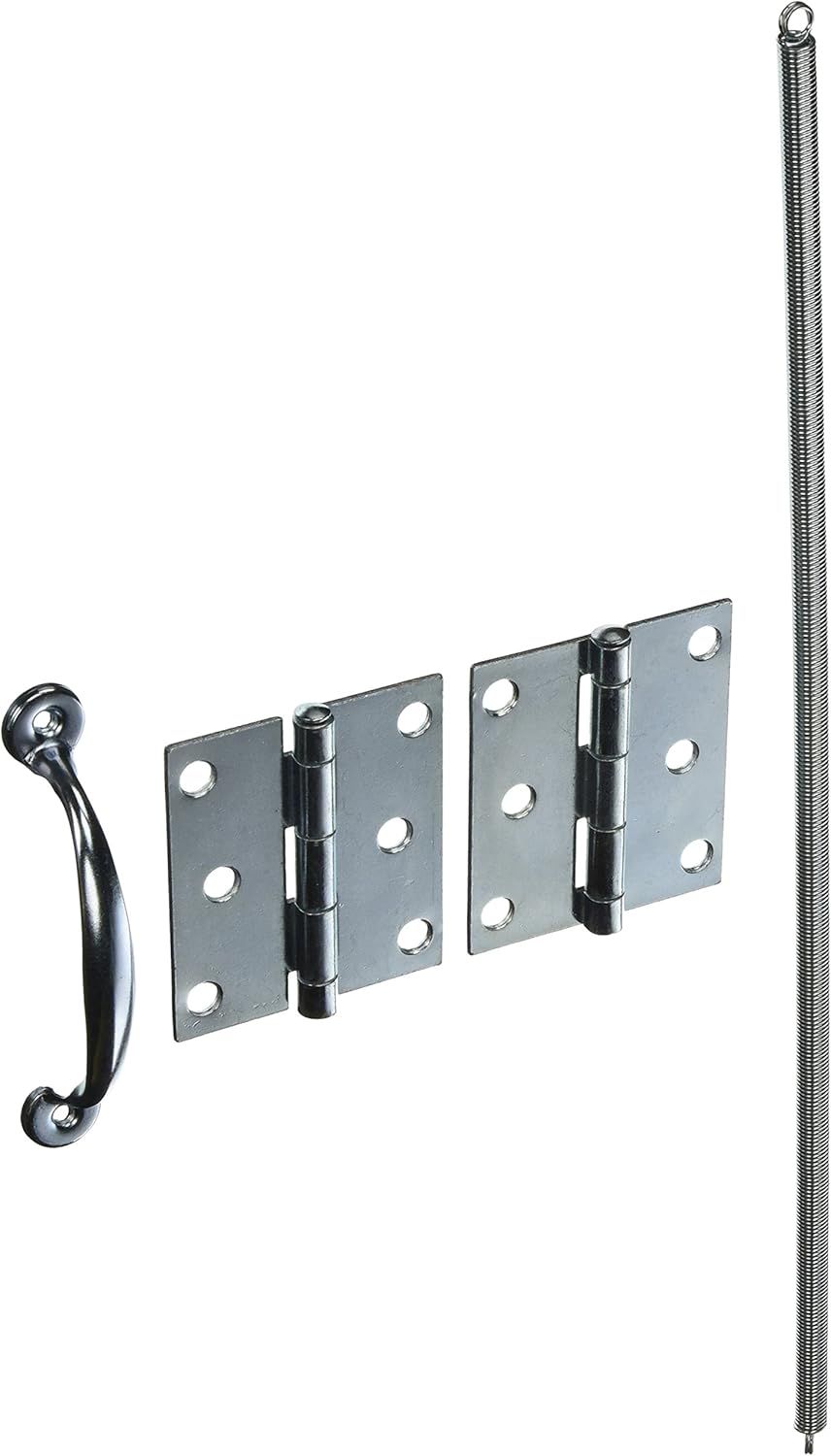 Cadmium Finish Screen Door Hardware Set with Hinges and Spring