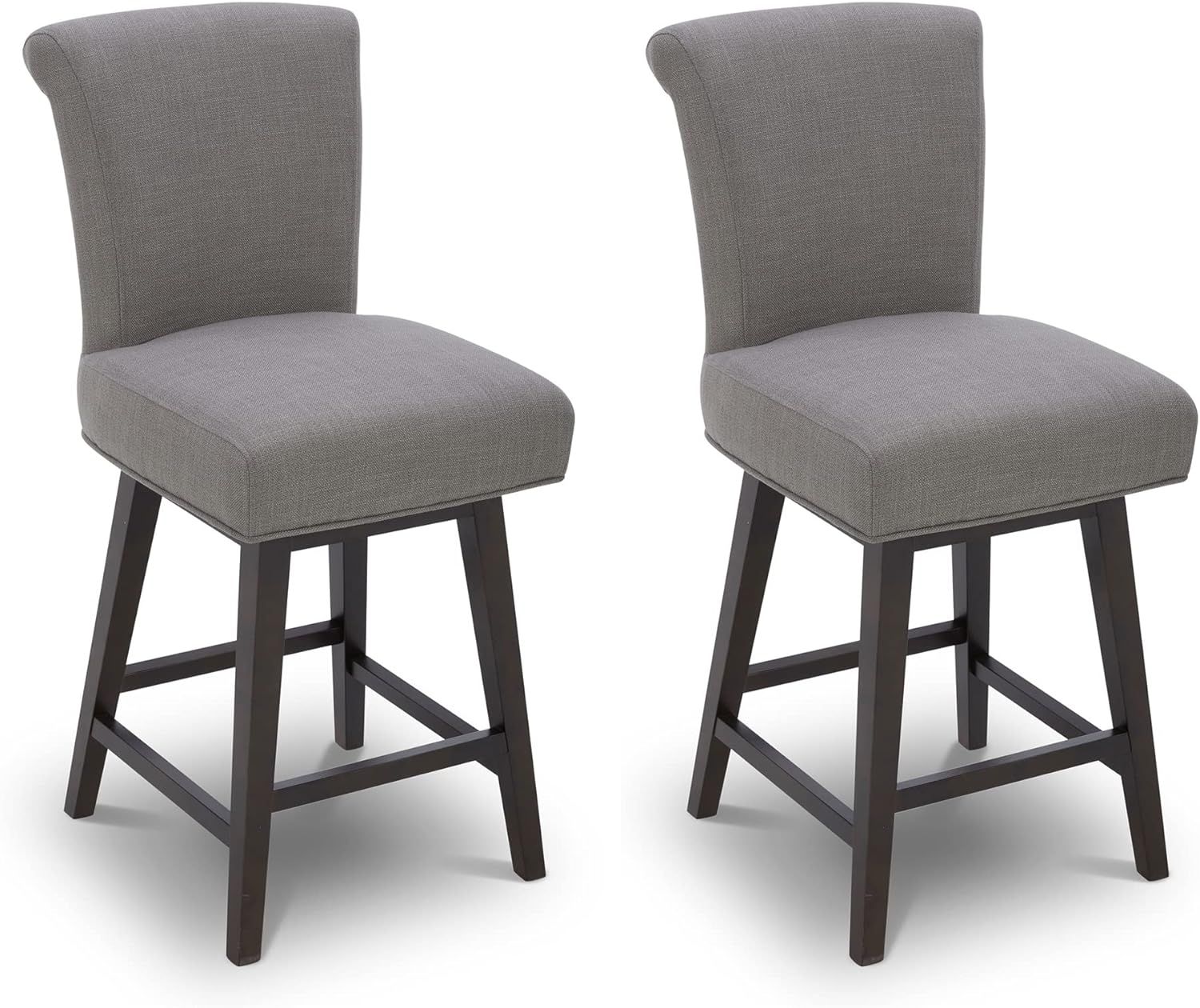 Flint Gray Performance Fabric Swivel Counter Stools Set of 2