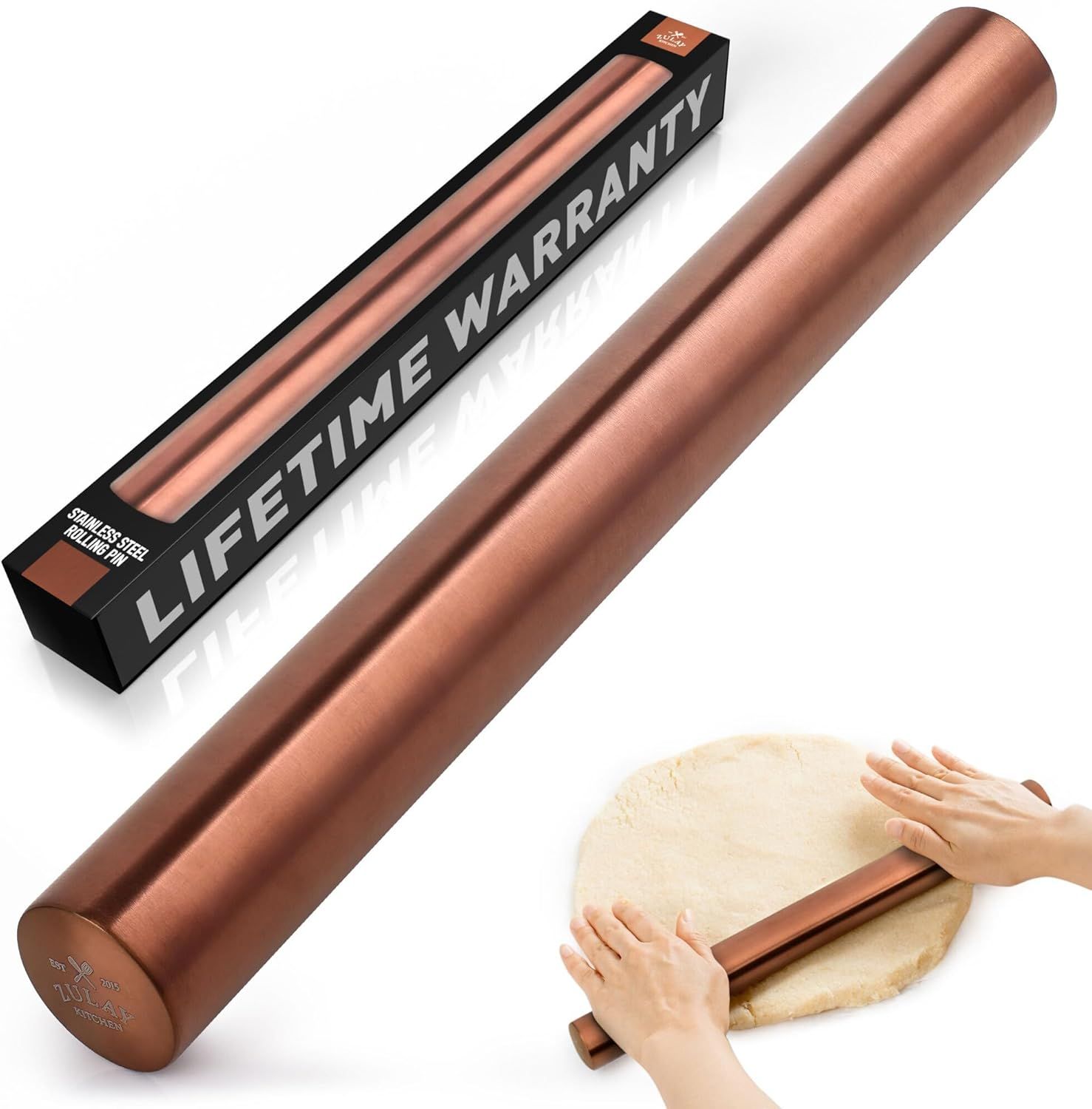 Copper Stainless Steel French Rolling Pin