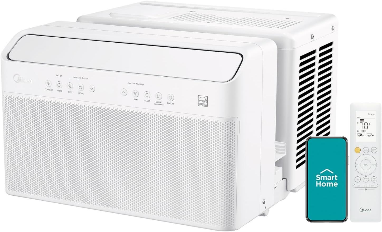 White U-Shaped Inverter Window Air Conditioner with Smart Control